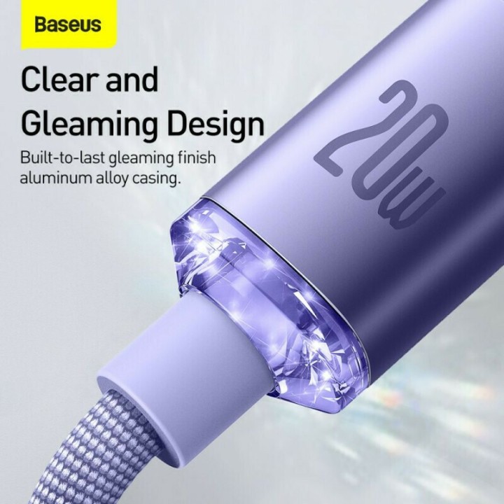 Baseus Crystal Shine Series Cable Type-C to Lightning 20W 1.2m Lilac(CAJY000205)