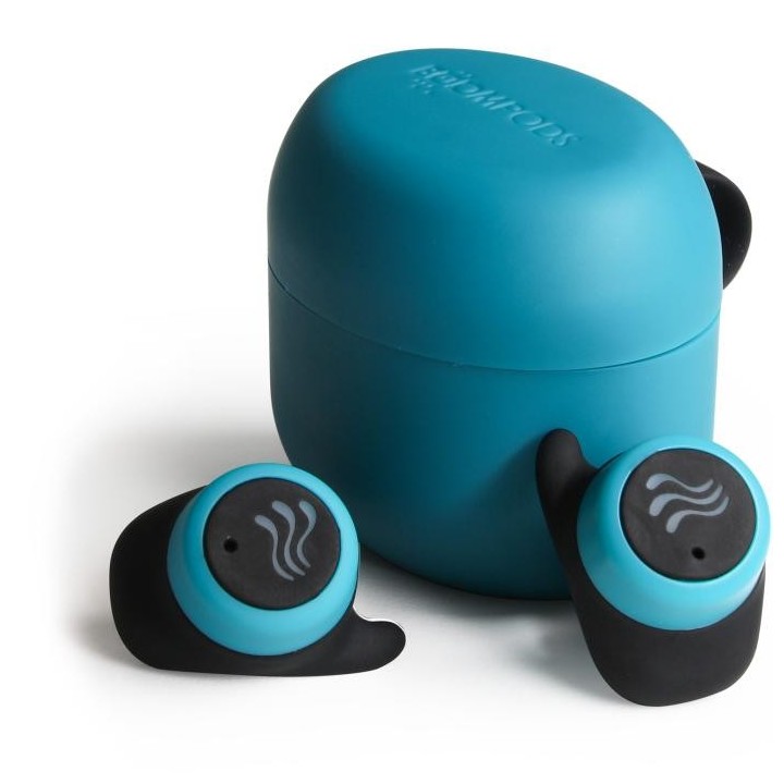 Boompods Soundwave In-ear Bluetooth Handsfree Ακουστικά με Αντοχή στον Ιδρώτα και Θήκη Φόρτισης Μπλέ