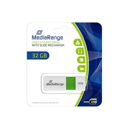 MediaRange USB 2.0 Flash Drive Color Edition 32GB (Green) (MR973)