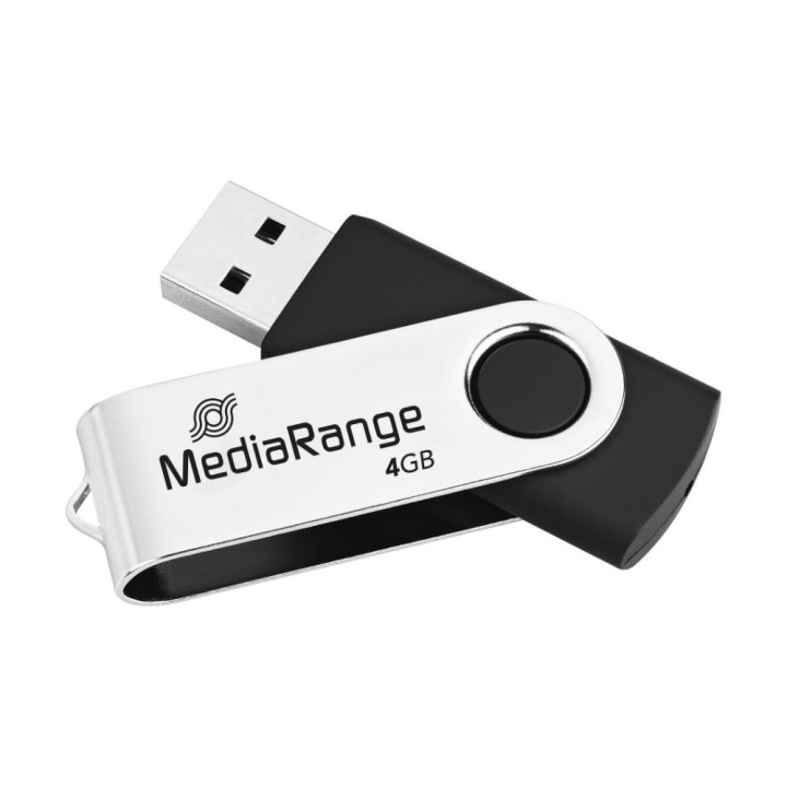 MediaRange USB 2.0 Flash Drive 4GB (Black/Silver) (MR907)