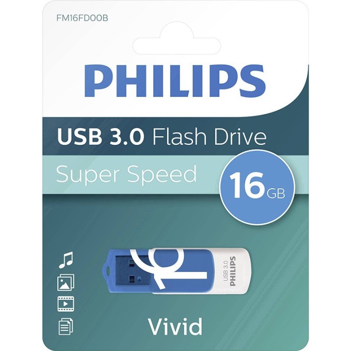 Philips 16GB USB 3.0 Stick Μπλέ (FM16FD00B/00) (PHIFM16FD00B-00)