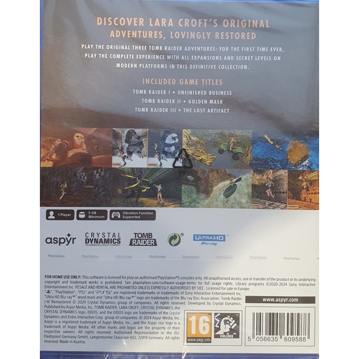 Tomb Raider I-ΙΙ-III Remastered Starring Lara Croft PS5 Game