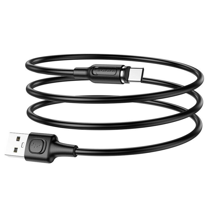 Borofone BX41 Magnetic USB 2.0 Cable USB-C male - USB-A male Μαύρο 1m