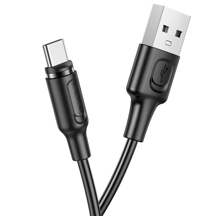 Borofone BX41 Magnetic USB 2.0 Cable USB-C male - USB-A male Μαύρο 1m
