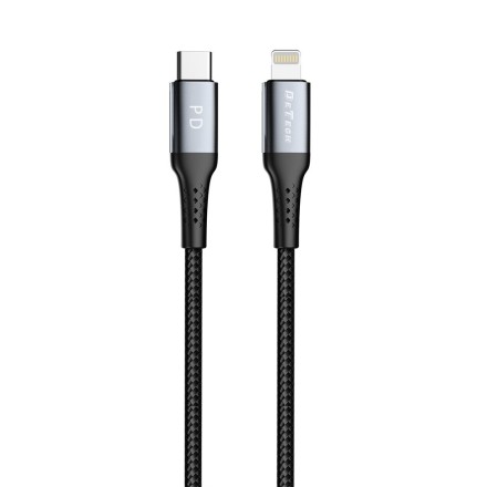 DETECH DE-43Ci2 Braided USB-C to Lightning Cable 20W Μαύρο 2m (40266)