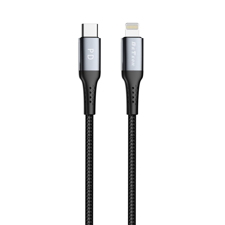 DETECH DE-43Ci2 Braided USB-C to Lightning Cable 20W Μαύρο 2m (40266)
