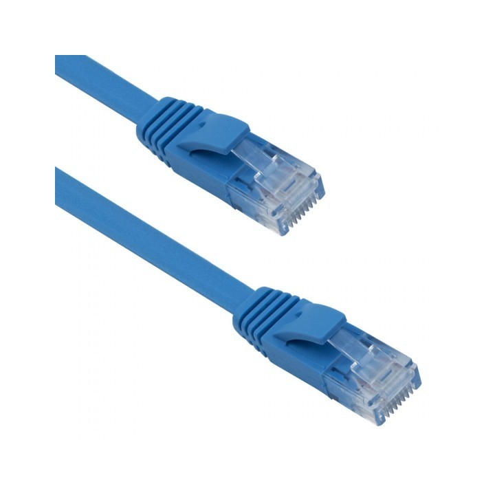 Cable LAN Cat: 6 FLAT 10 m DeTech καλώδιο δικτύου 10 μέτρα πλακέ cat6 χρώμα Γαλάζιο(18133)