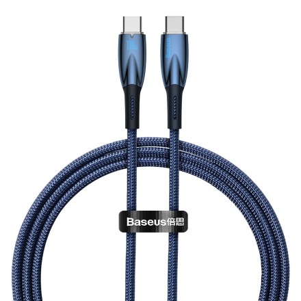 Baseus Glimmer Braided USB 2.0 Cable USB-C male - USB-C 100W Μπλε 1m (CADH000703)