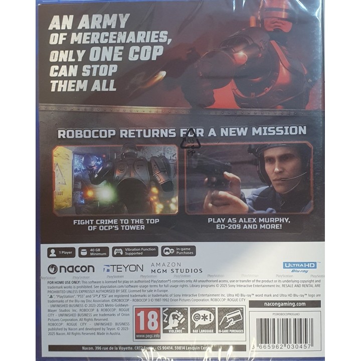 Robocop: Rogue City - Unfinished Business PS5 Game