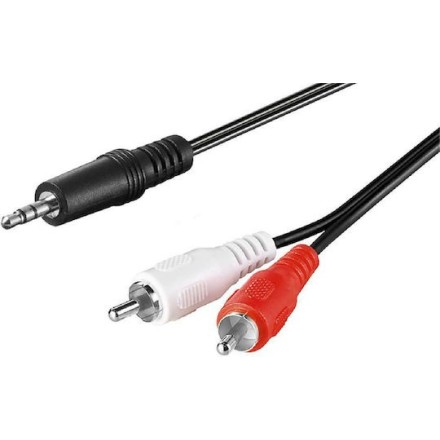 GOOBAY καλώδιο ήχου 51649 3.5mm σε 2x RCA, 3 pin stereo, 1.5m, μαύρο