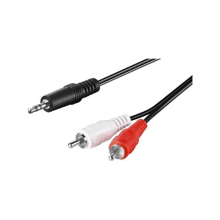 GOOBAY καλώδιο ήχου 51649 3.5mm σε 2x RCA, 3 pin stereo, 1.5m, μαύρο