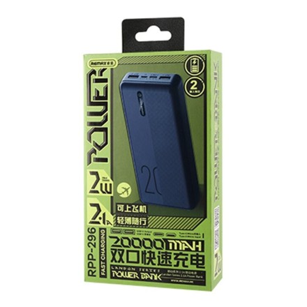 Remax RPP-296 Power Bank 20000mAh Μαύρο