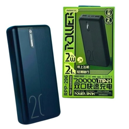 Remax RPP-296 Power Bank 20000mAh Μαύρο