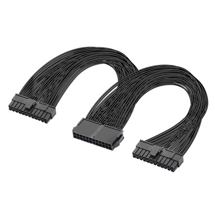 POWERTECH καλώδιο μητρικής 24pin σε 2x 24pin CAB-W052, 0.25m