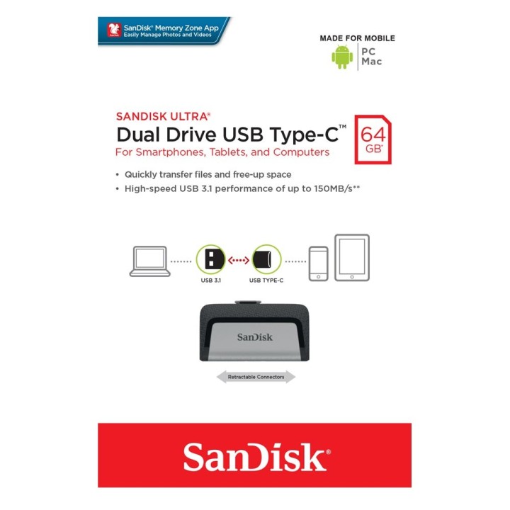 SanDisk Ultra Dual Drive USB 3.1 Type-C 64GB (SDDDC2-064G-G46)