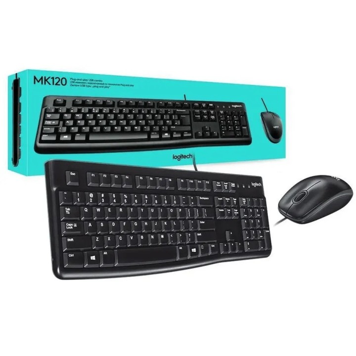 Logitech MK120 Desktop Combo GR (Black, Wired) (LOGMK120)