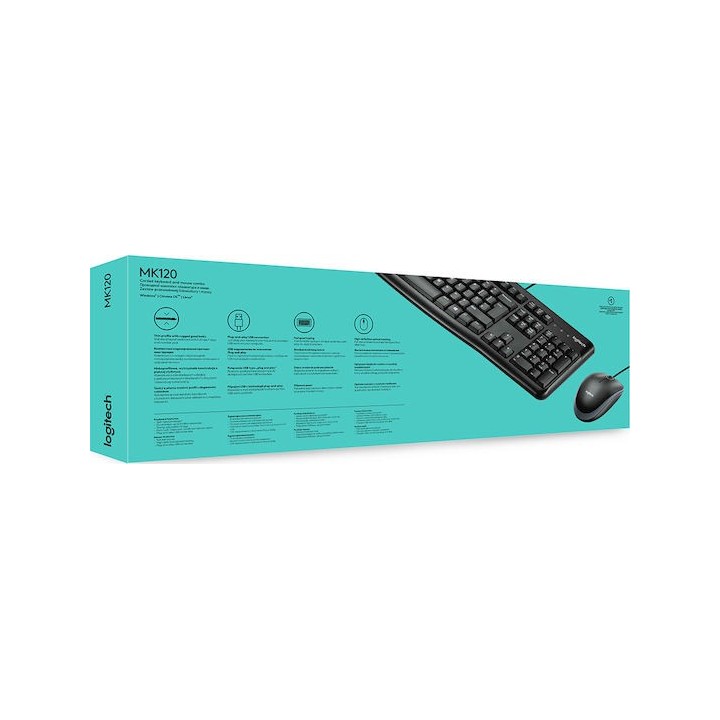 Logitech MK120 Desktop Combo GR (Black, Wired) (LOGMK120)