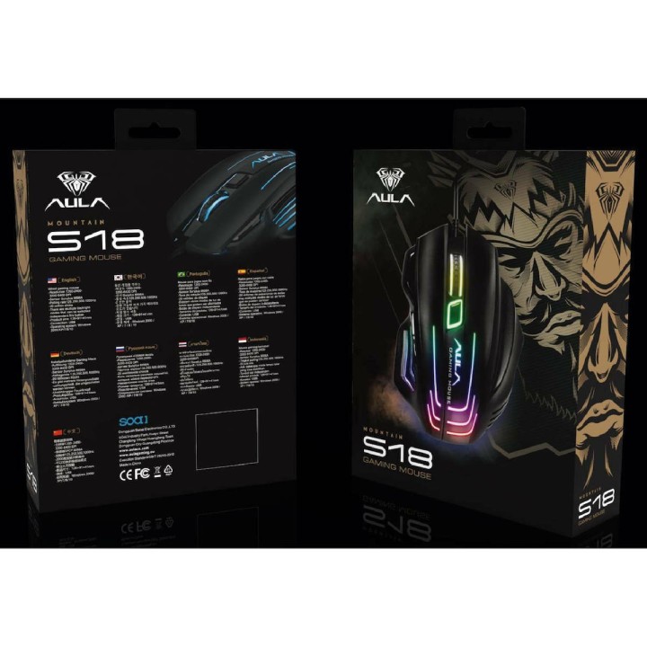 Aula Mountain S18 RGB Gaming Ποντίκι 6400 DPI Μαύρο
