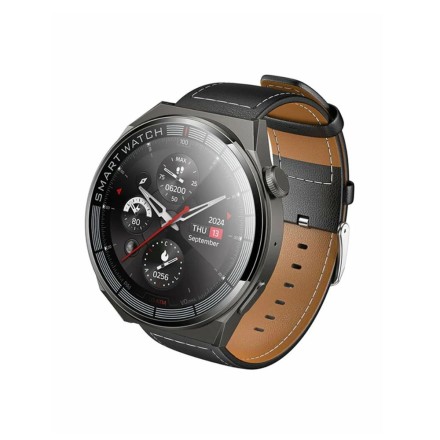 Hoco Y35 Smartwatch με Οθόνη IPS 1.46 IP67, Δυνατότητα Κλήσεων & Παλμογράφο (Μαύρο)