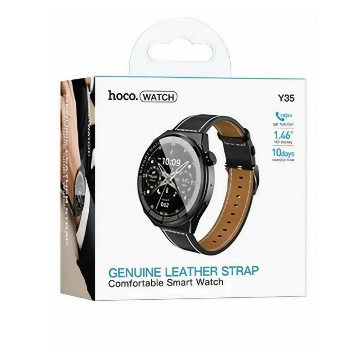 Hoco Y35 Smartwatch με Οθόνη IPS 1.46 IP67, Δυνατότητα Κλήσεων & Παλμογράφο (Μαύρο)