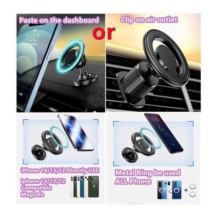 BOROFONE BH139 Rider Universal Vacuum Suction Cup Magnetic Phone Holder(Black)