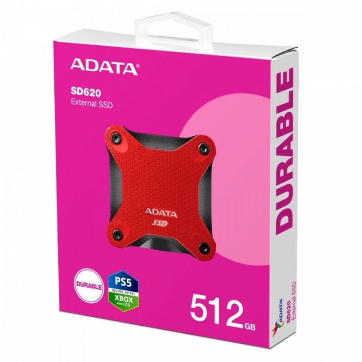 Adata SSD External SD620 512g U3.2a 520/460 MB/s Red (SD620-512GCRD)