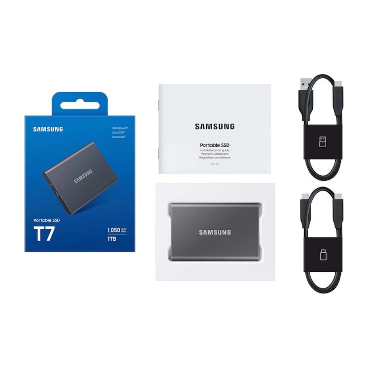 Samsung Portable SSD T7 USB 3.2 1TB Titan Grey (MU-PC1T0T/WW)