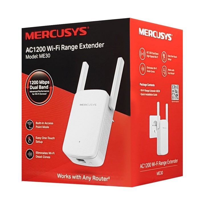 Mercusys ME30 v1 WiFi Extender Dual Band (2.4 & 5GHz) 1200Mbps V1.2