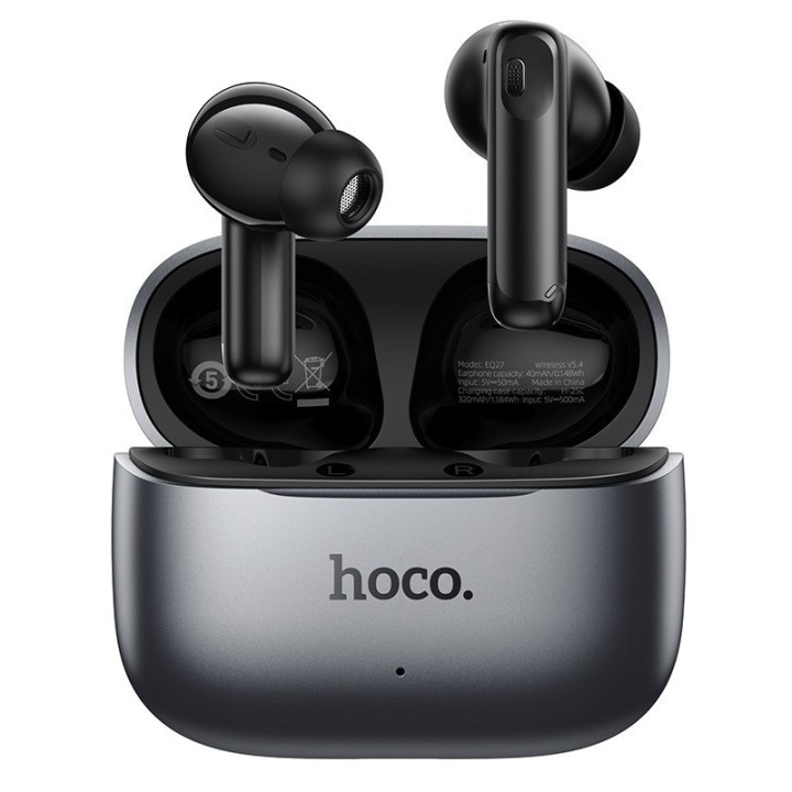 Hoco EQ27 ANC+ENC Bluetooth Earphones με Έξυπνο Μεταφραστή AI Μαύρο Μαύρα