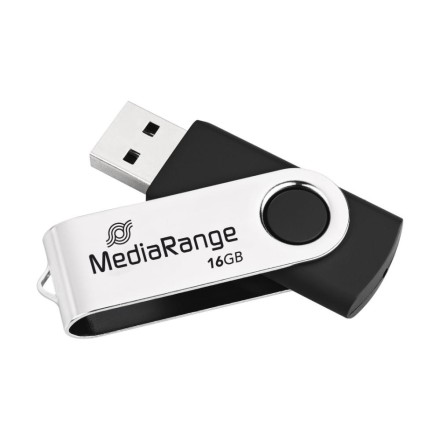MediaRange USB 2.0 Flash Drive 16GB (Black/Silver) (MR910)
