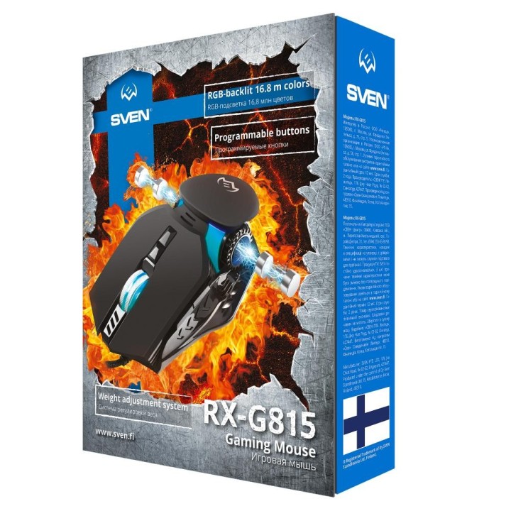 Sven RX-G815 RGB Gaming Ποντίκι 8000 DPI Μαύρο