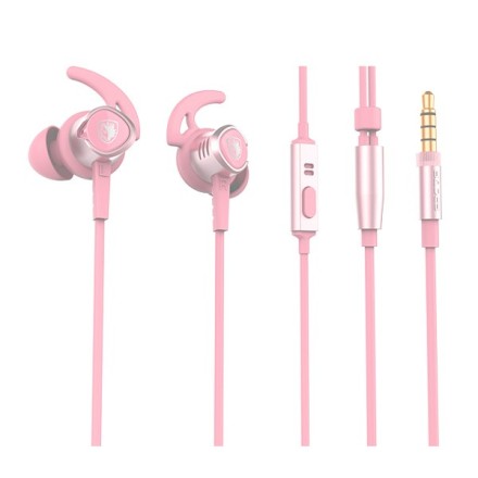 Sades Wings 20 In Ear Gaming Headset με σύνδεση 3.5mm Ροζ