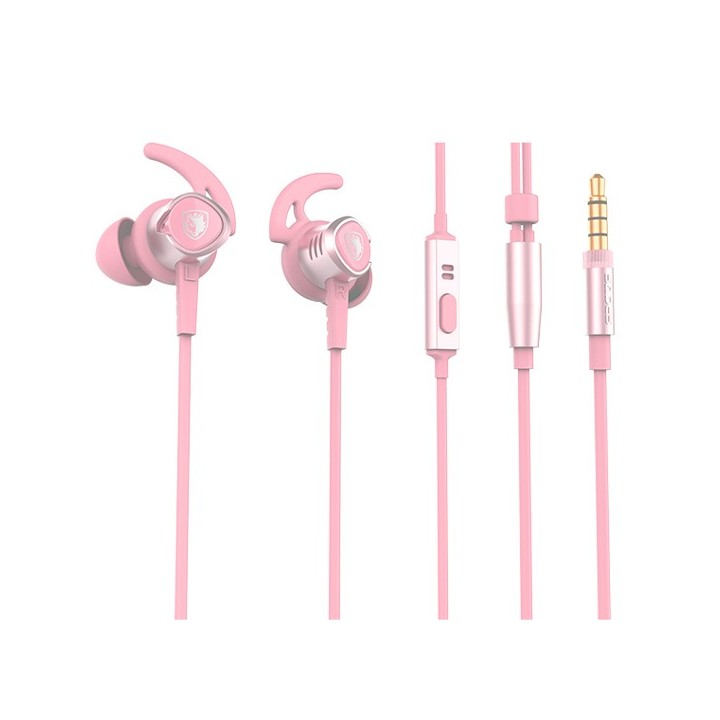 Sades Wings 20 In Ear Gaming Headset με σύνδεση 3.5mm Ροζ