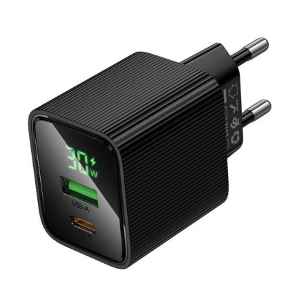 Hoco Φορτιστής Χωρίς Καλώδιο με Θύρα USB-A και Θύρα USB-C 20W Power Delivery / Quick Charge 3.0 Μαύρος (CS84A)