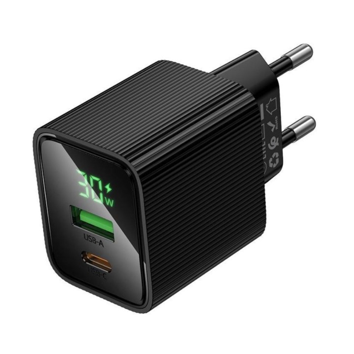 Hoco Φορτιστής Χωρίς Καλώδιο με Θύρα USB-A και Θύρα USB-C 20W Power Delivery / Quick Charge 3.0 Μαύρος (CS84A)