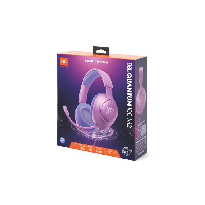 JBL Quantum 100M2, Over-Ear Wired Gaming Headset (Purple)