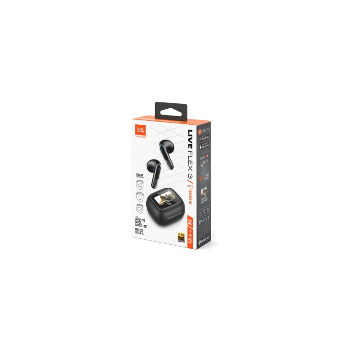 JBL Live Flex 3, True Wireless Ear-Buds Headphones, True ANC, Smart Case, (Black)