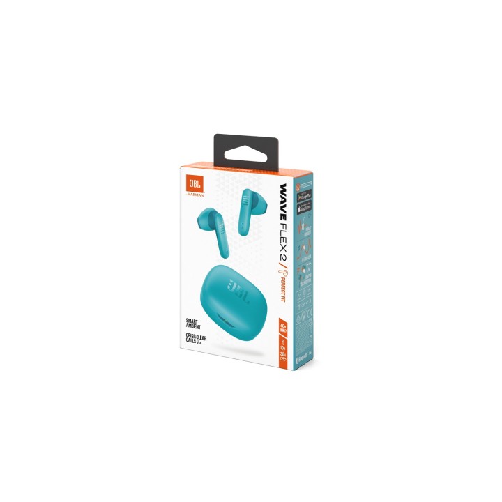 JBL Wave Flex 2, True Wireless Ear-Buds Headphones, Smart Ambient, IP54, (Blue)