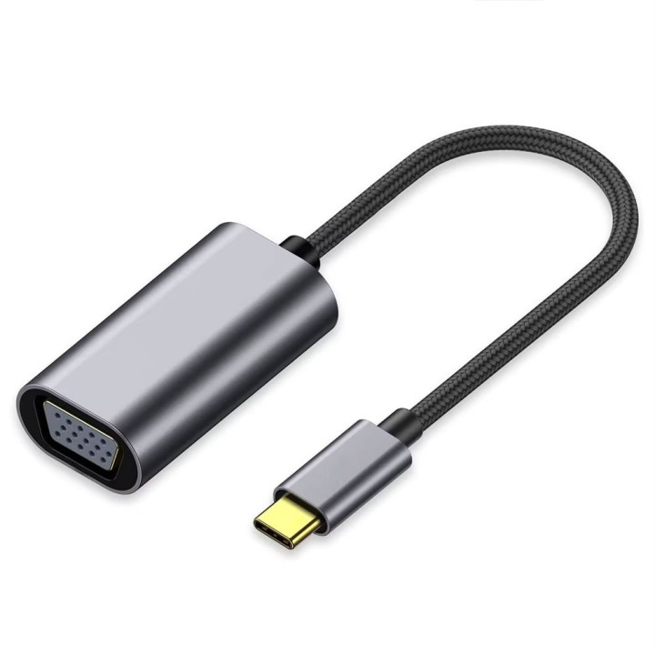 Μετατροπέας DETECH USB-C male σε VGA female Γκρι 1τμχ (17841)