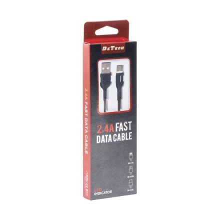 Καλώδιο DETECH DE-C37M Regular USB 2.0 to micro USB Cable Μαύρο 1m (40194)