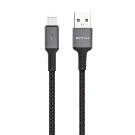 Καλώδιο DETECH DE-C39C Braided / Regular USB 2.0 Cable USB-C male - USB-A Μαύρο 1m (40202)