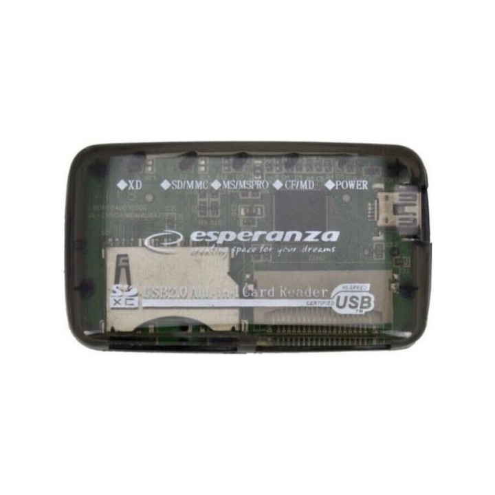 Esperanza Card Reader USB 2.0 για SD/microSD/MemoryStick/xD (EA117) (ESPEA117)