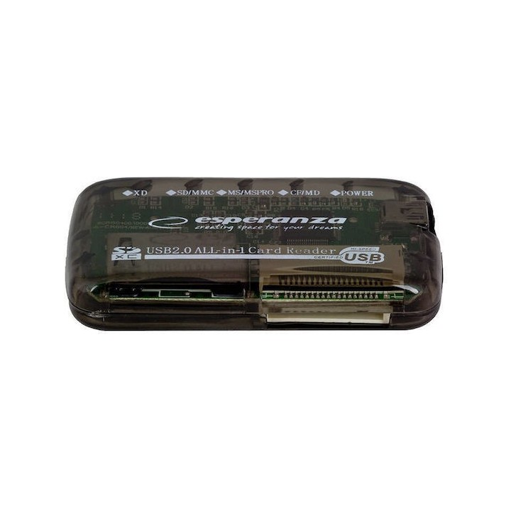Esperanza Card Reader USB 2.0 για SD/microSD/MemoryStick/xD (EA117) (ESPEA117)