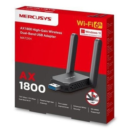 MERCUSYS ασύρματος USB αντάπτορας δικτύου MA72XH, AX1800, Dual Band, V.1.0