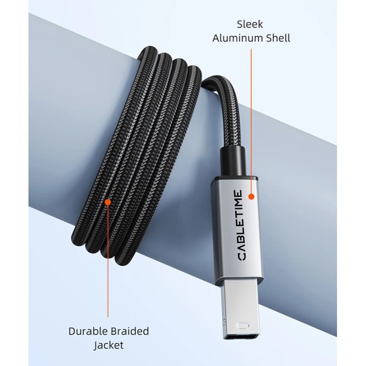 CABLETIME καλώδιο USB-C σε USB Type B CT-CMBM1, 480Mbps, 2m, μαύρο