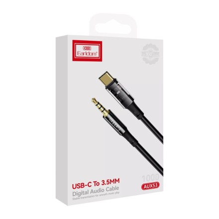 Earldom ET-AUX53 USB 2.0 Cable USB-C male - 3.5mm male Μαύρο 1m (ET-AUX53)