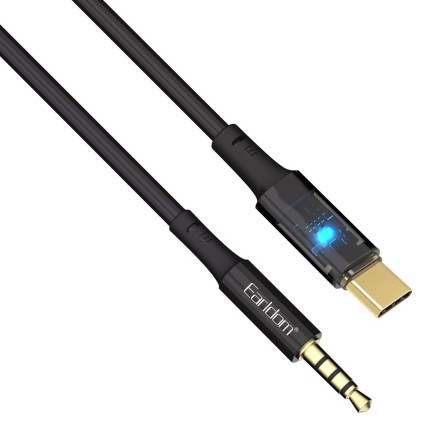Earldom ET-AUX53 USB 2.0 Cable USB-C male - 3.5mm male Μαύρο 1m (ET-AUX53)