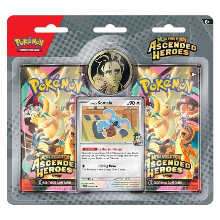 Pokemon TCG Mega Evolution: Ascended Heroes 2-pack blister Collection( Larrys Komala)