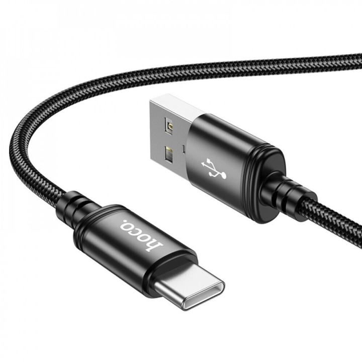 Hoco X89 Braided USB 2.0 Cable USB-C male - USB-A Μαύρο 1m