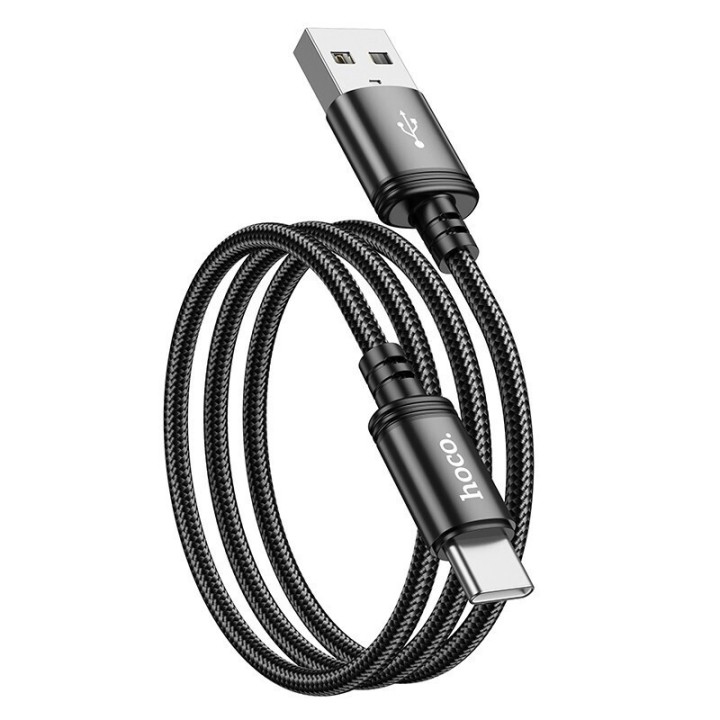 Hoco X89 Braided USB 2.0 Cable USB-C male - USB-A Μαύρο 1m